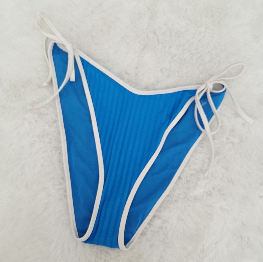 AERIE🐋 Wide Rib Low Rise Tie Cheekiest Bikini Bottom SIZE XXL - Picture 3 of 6